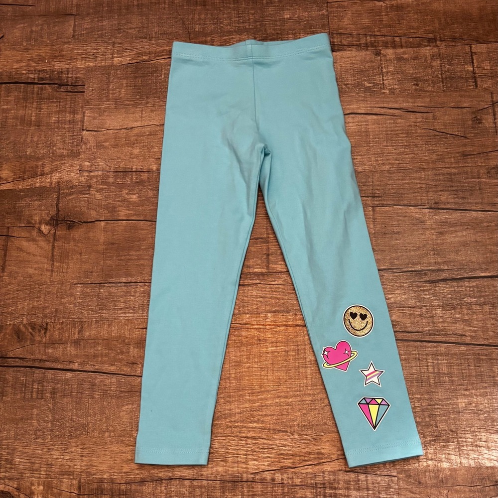 The Childrens Place Girls Leggings Size 4T‎ with Emoji Heart Star Diamond